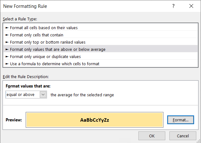 How to Highlight Values Above or Below Average in Excel