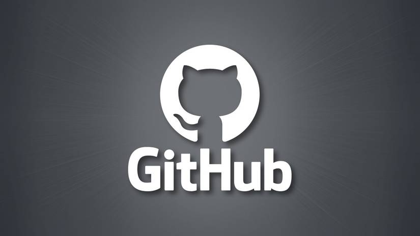The GitHub logo on a grey background
