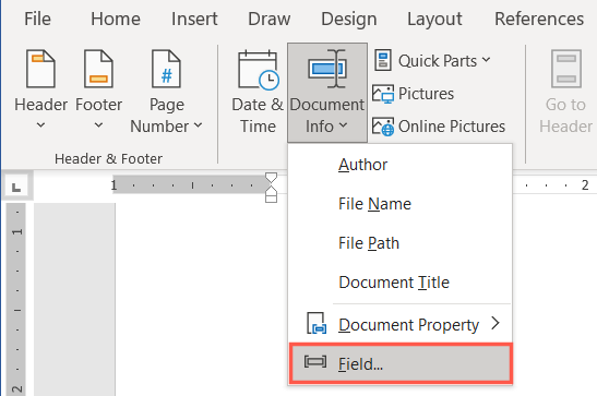 How to Add Document Properties to a Header or Footer in Microsoft Word