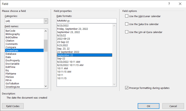 Word Field How to Add Document Properties to a Header or Footer in Microsoft Word