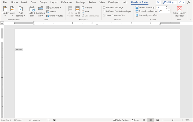 How to Add Document Properties to a Header or Footer in Microsoft Word