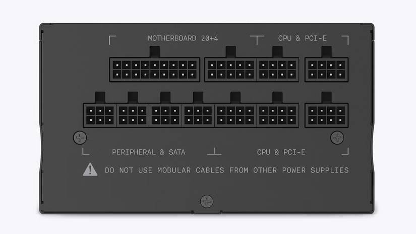 The back of a modular power supply unit.