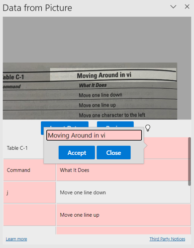 How to Insert Data From a Picture in Excel on Windows