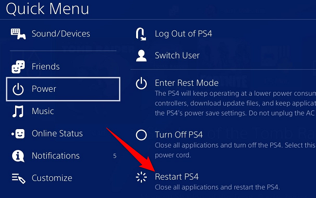 How to Restart a PS4
