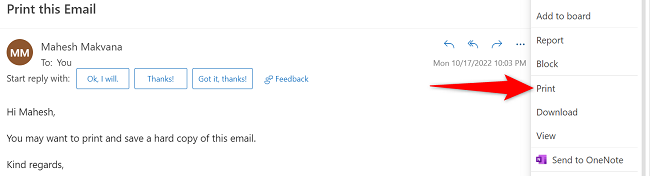 How to Print an Email From Microsoft Outlook