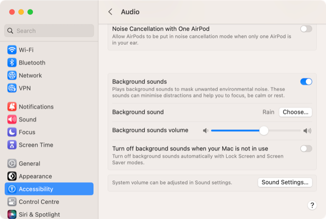 Apple Audio Background How (and Why) to Use Your Mac's Background Sounds Feature