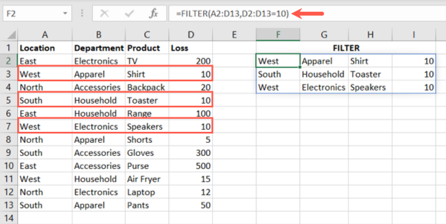 How to Use the FILTER Function in Microsoft Excel