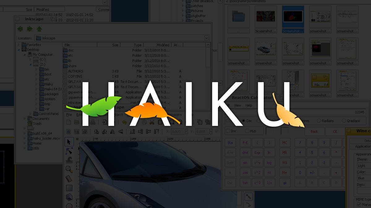 Haiku OS logo with screenshot