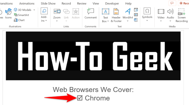 How to Insert a Check Mark or Checkbox in PowerPoint