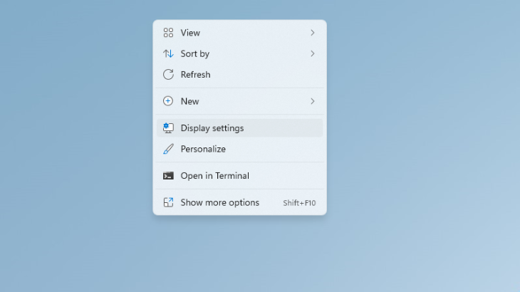 Configurações de exibição do Win 11