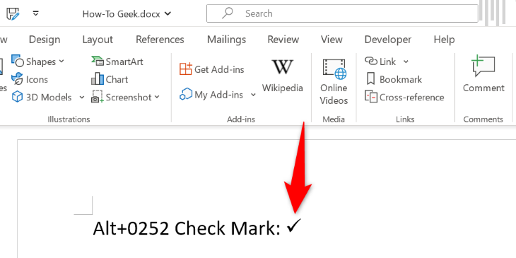 How to Add a Check Mark or Tick Mark in Word
