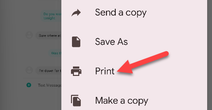 Android Print Dialog How to Print Text Messages From Android