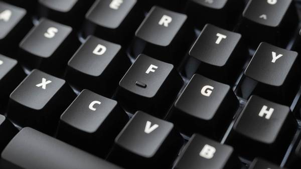 Das Keyboard 6 Professional close-up of illuminated keycaps.