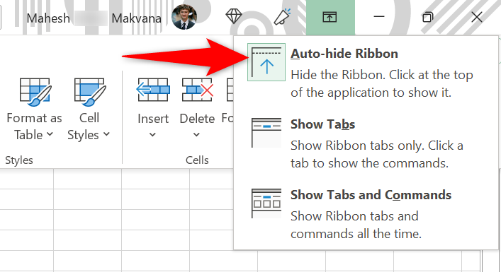 How to Show the Ribbon in Microsoft Excel, Word, and Outlook