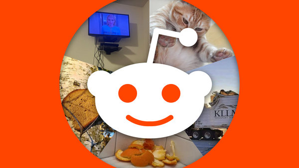 Reddit logo with subreddit images.