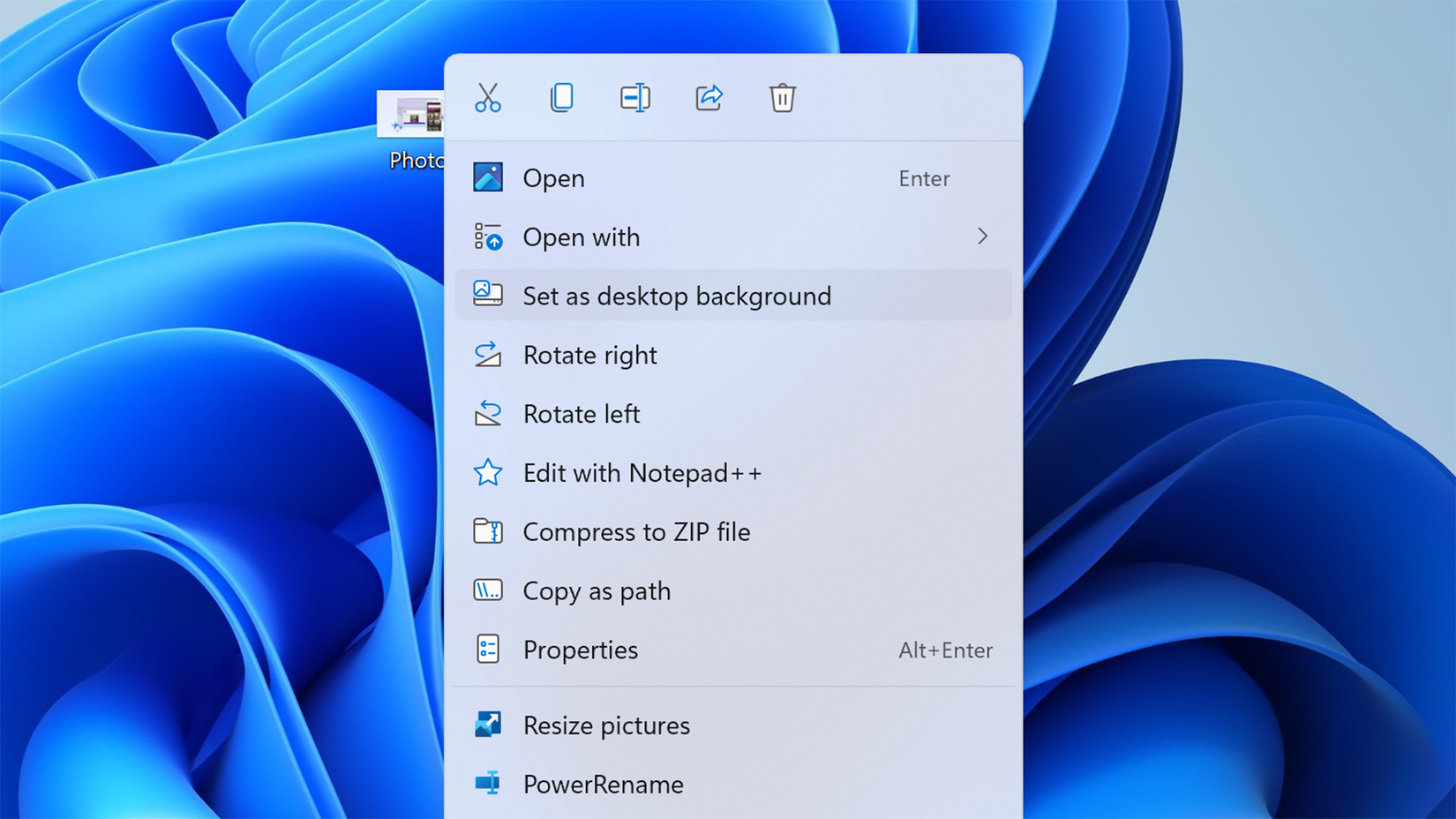 Windows 11 context menu