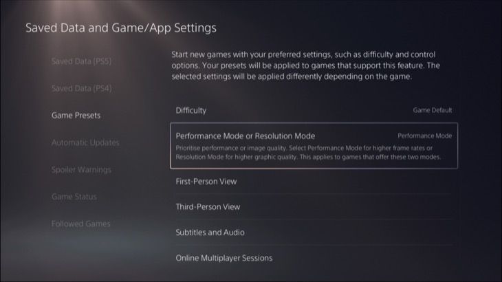 Optimize Your Xbox Or PS5 Performance Quality And Resolution Mode Ps5 Game Presets 