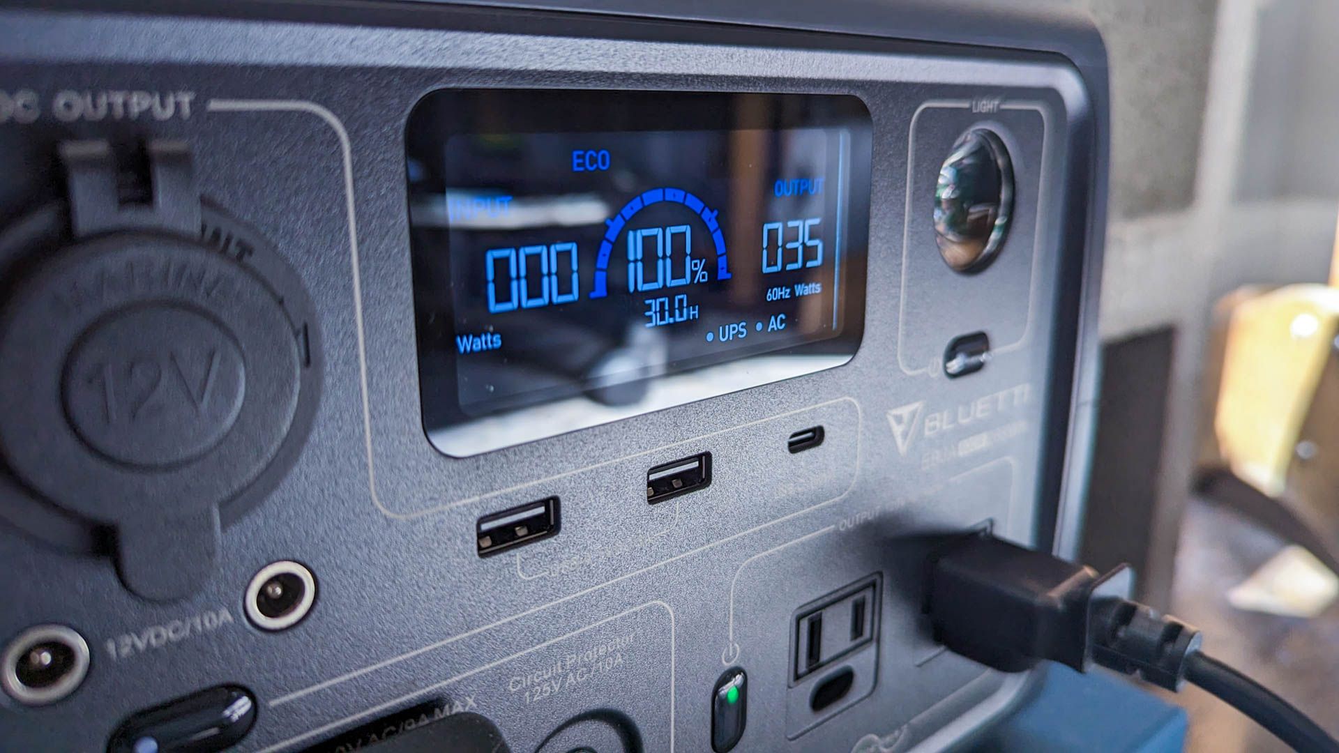 Bluetti EB3A power station in uninterrupted power supply mode