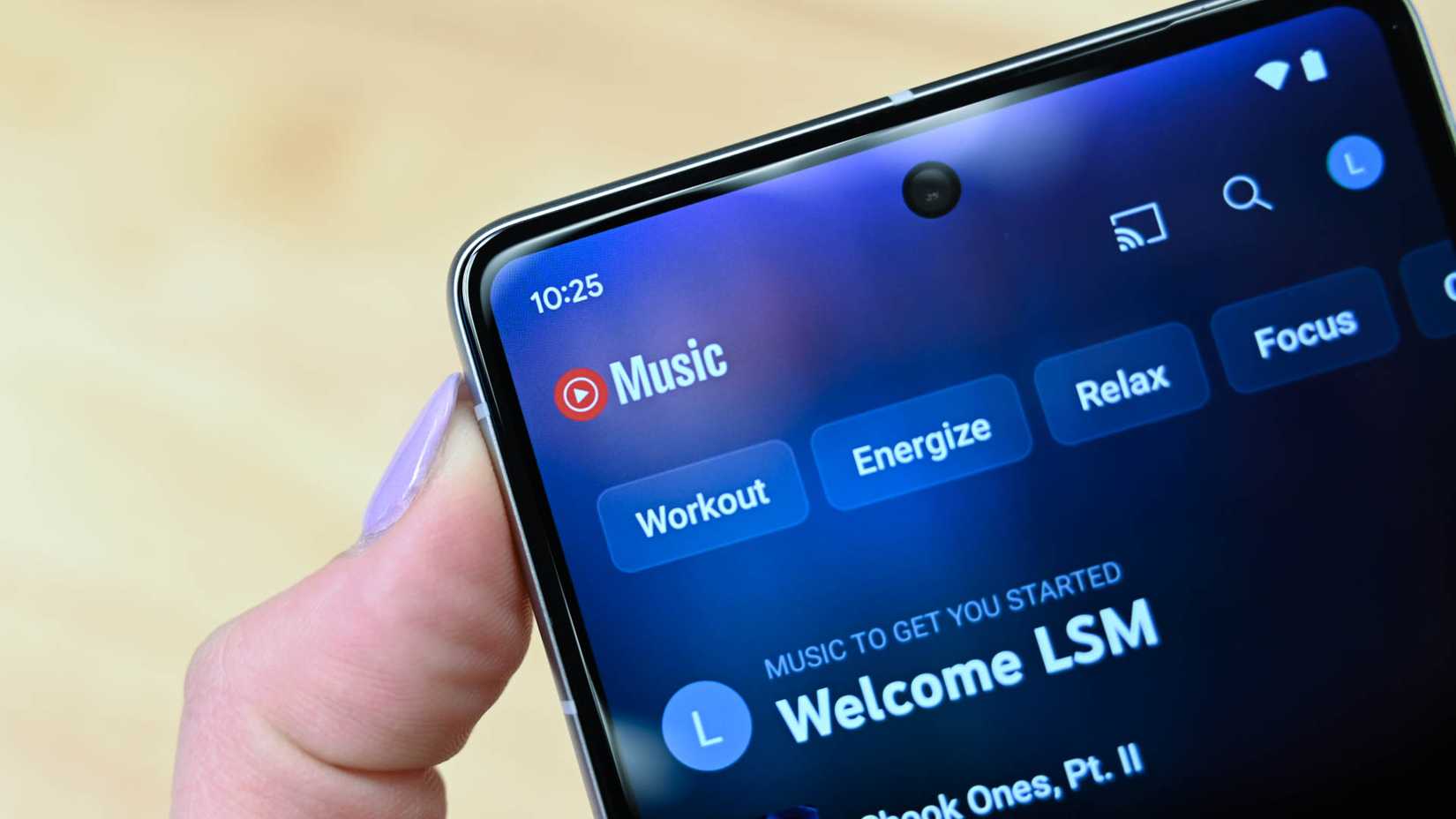 YouTube Music app on the Pixel 7.