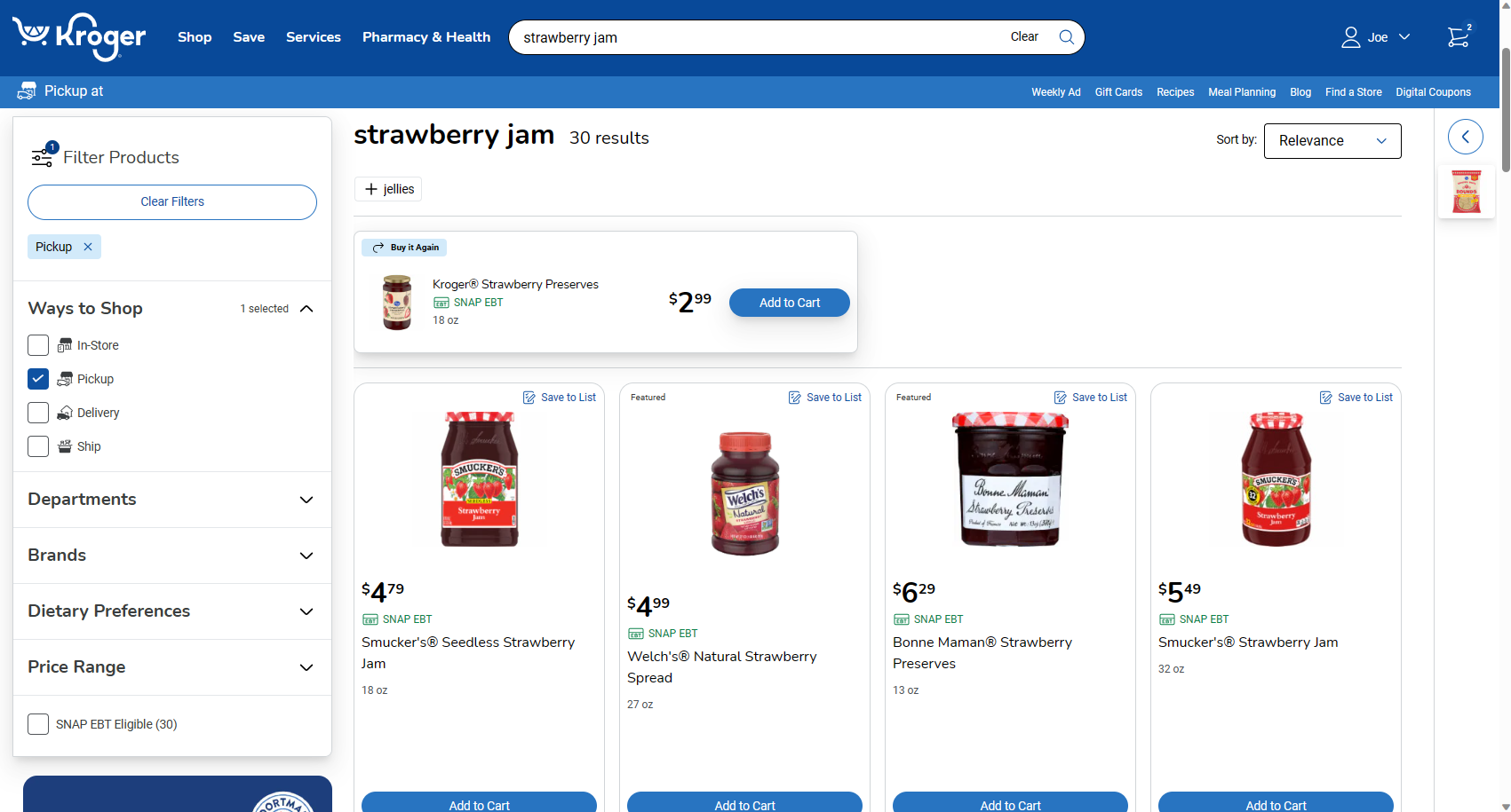 Kroger Strawberry Jam