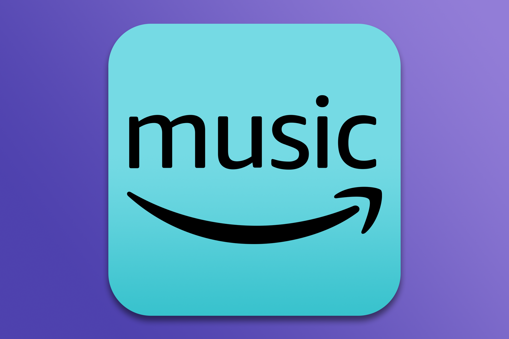 The Amazon Music icon over a purple background.