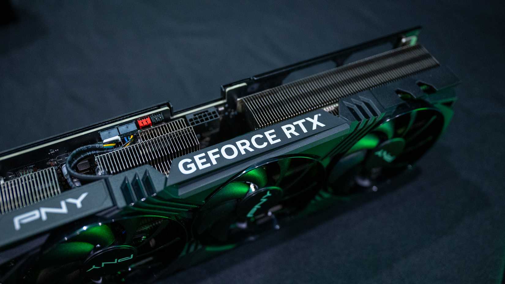 Nvidia GeForce RTX logo on a 4070 Ti gaming GPU.