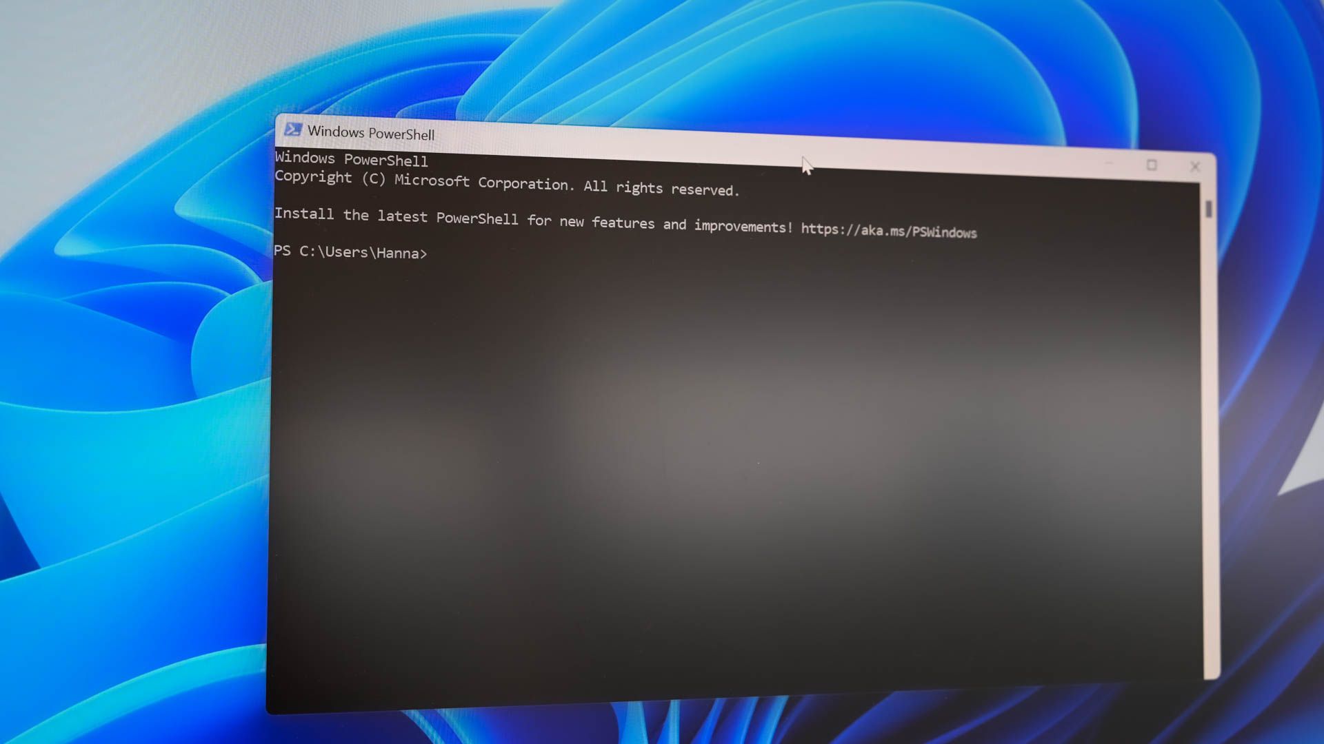 PowerShell open on Windows 11