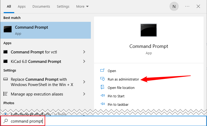 Run Command Prompt as administrator. 