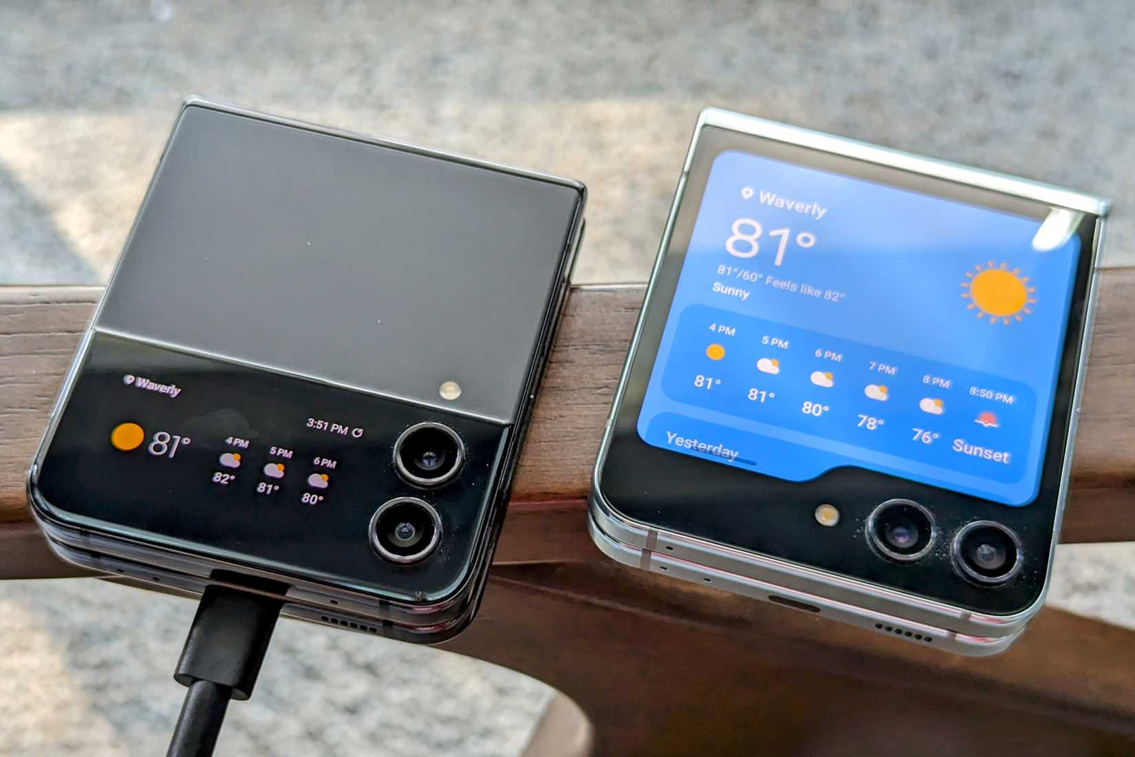 Samsung Galaxy Z Flip 5 cover screen vs the Z Flip 4