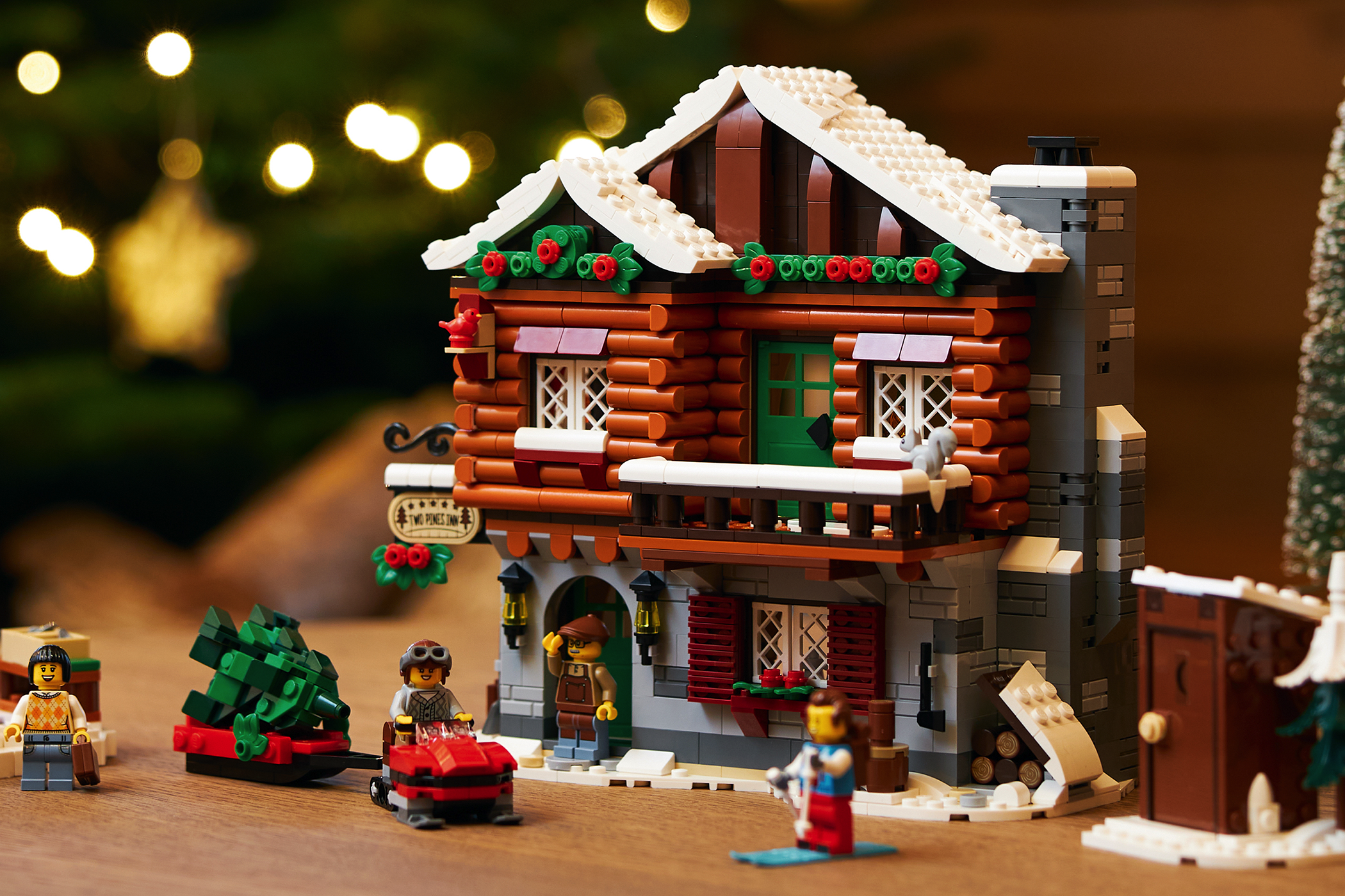 The LEGO Alpine Lodge set with minifigures.