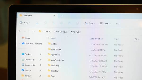 Windows 11 File Explorer open to the Windows folder.