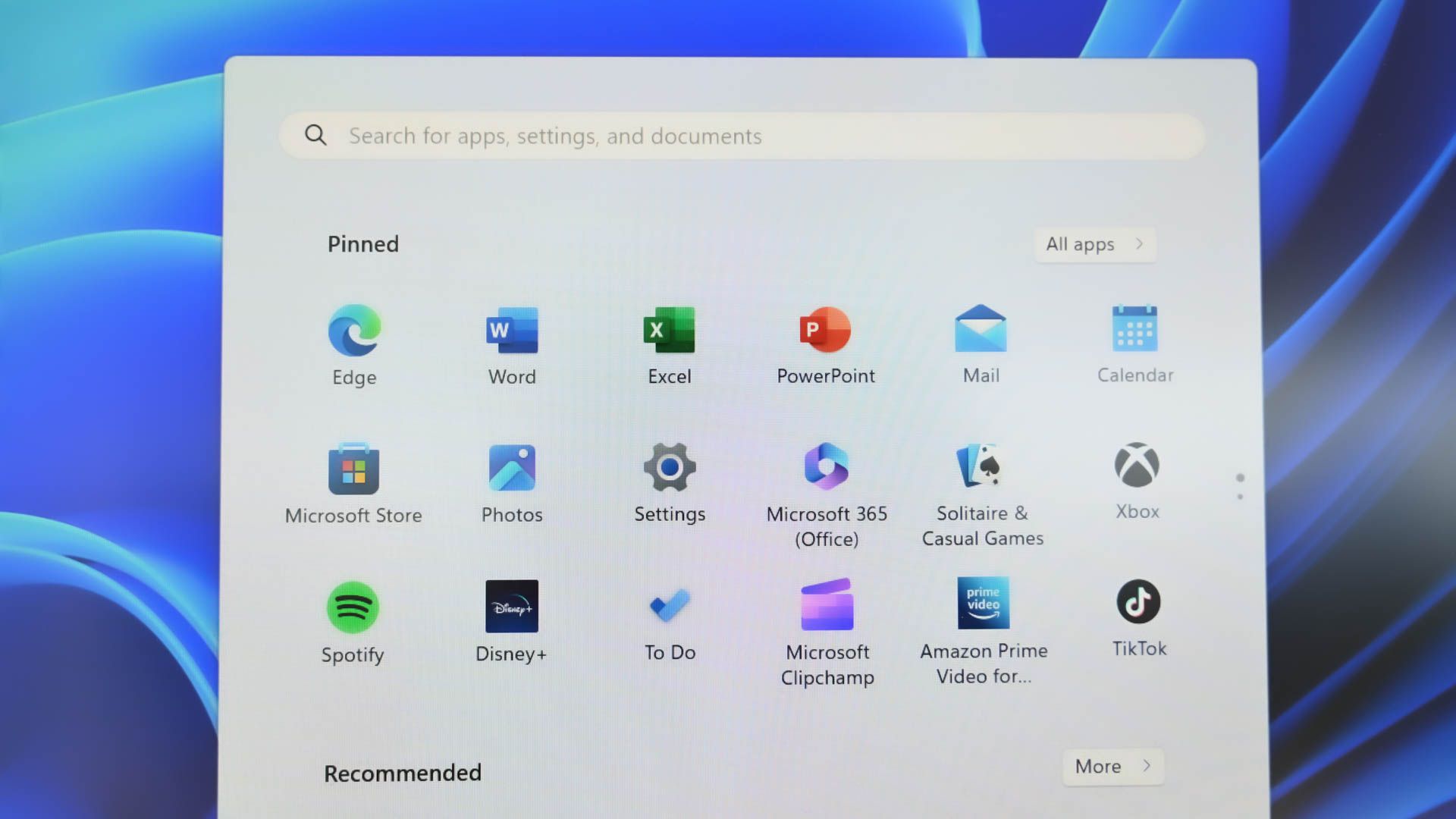 The Windows 11 Start Menu. 