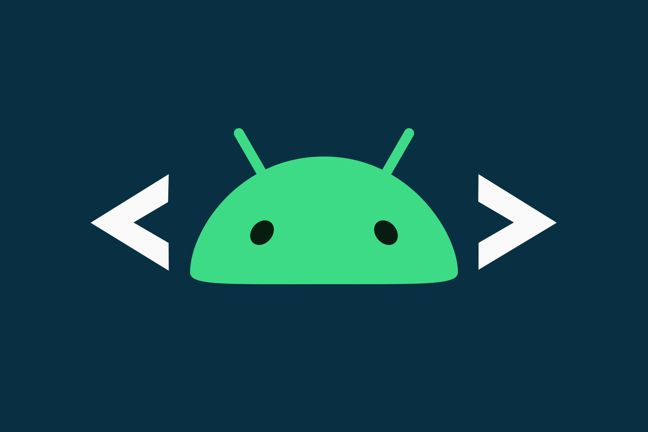 Android robot logo with brackets.