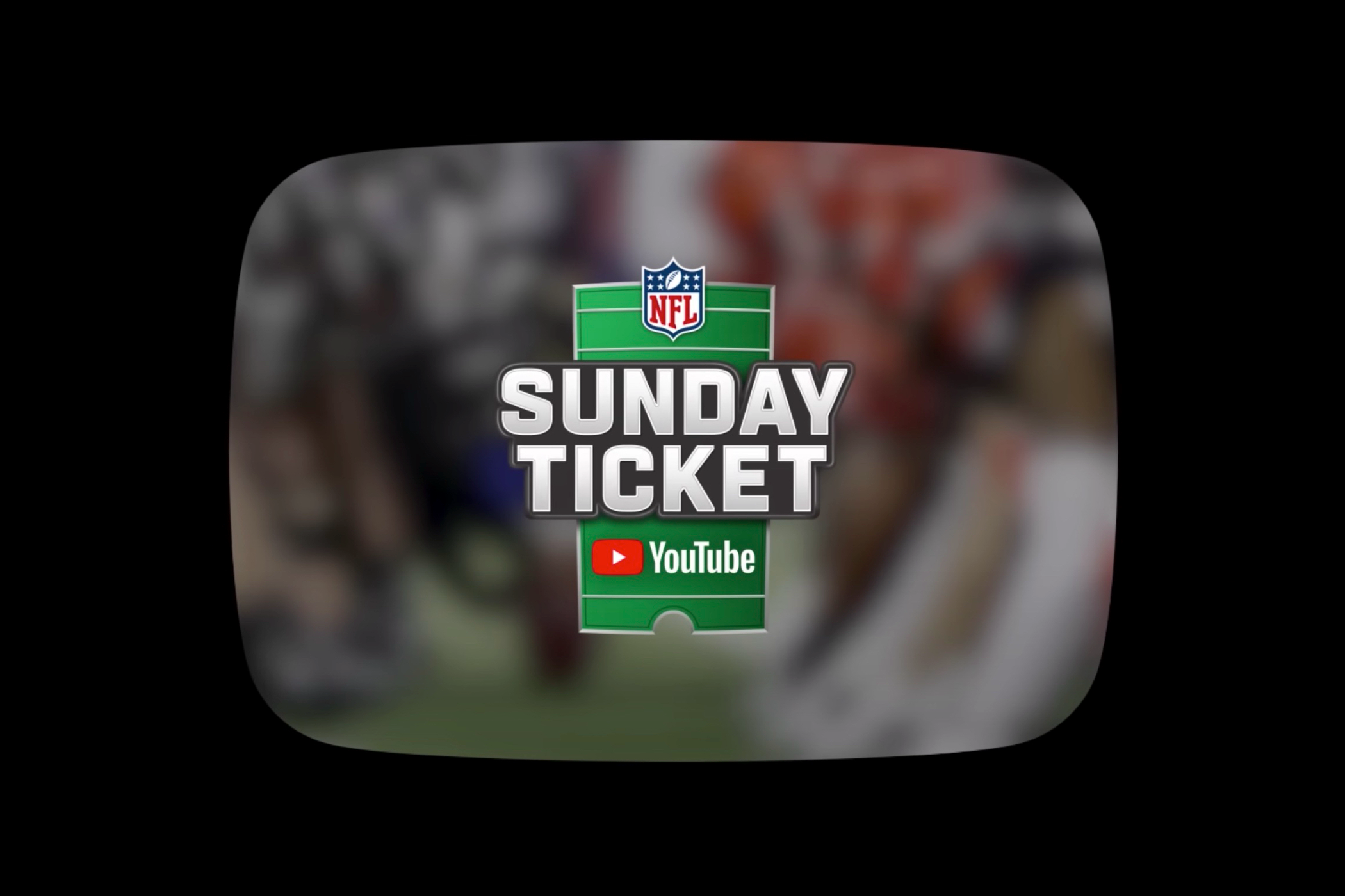 YouTube's NFL Sunday ticket logo on an old school tube TV. 