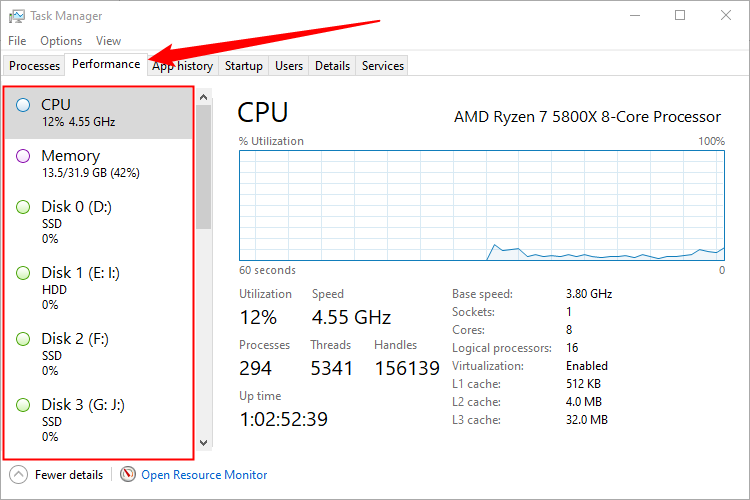 Task Manager Performance Display How to Check Your Computer's Specifications