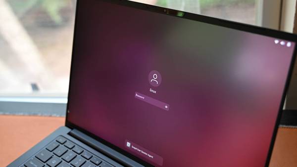 A laptop running Ubuntu. 