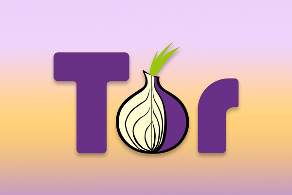 Tor Browser logo on a colorful background.