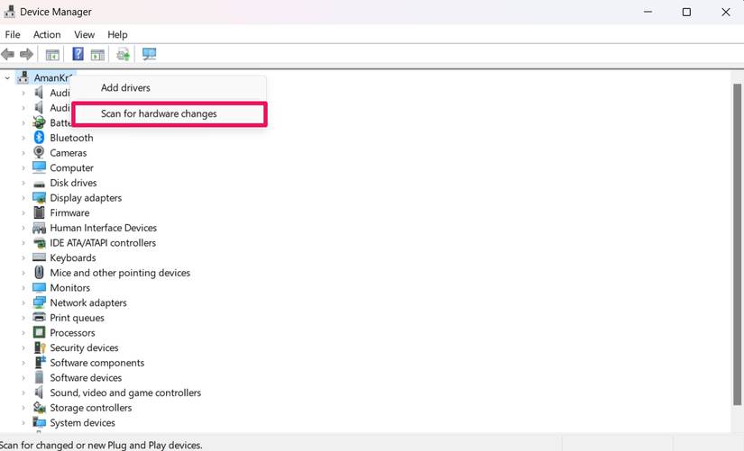 How to Scan for Hardware Changes on Windows 11