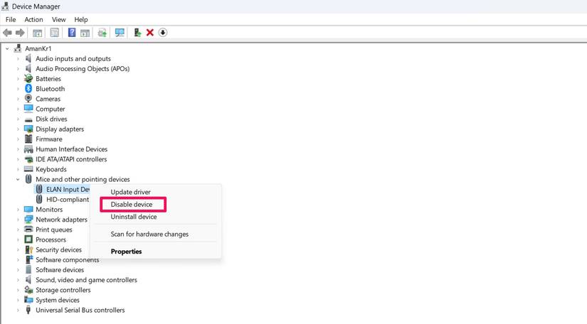 How to Disable the Touchpad on Windows 11