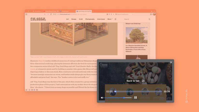 Vivaldi 6.4 Takes Video Playback and Calendar to the Next Level