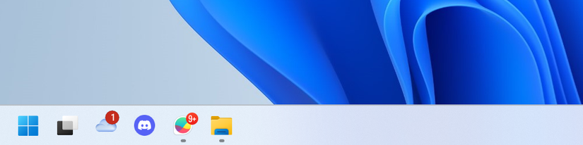 A weather widget with the Start button on the left-hand side of the taskbar, too. 