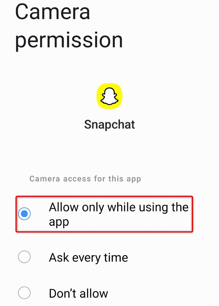 How to Allow Camera Access on Snapchat