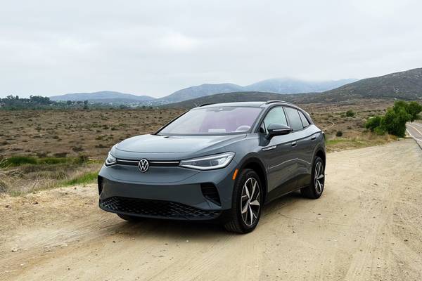 Front profile view of a gray VW ID.4