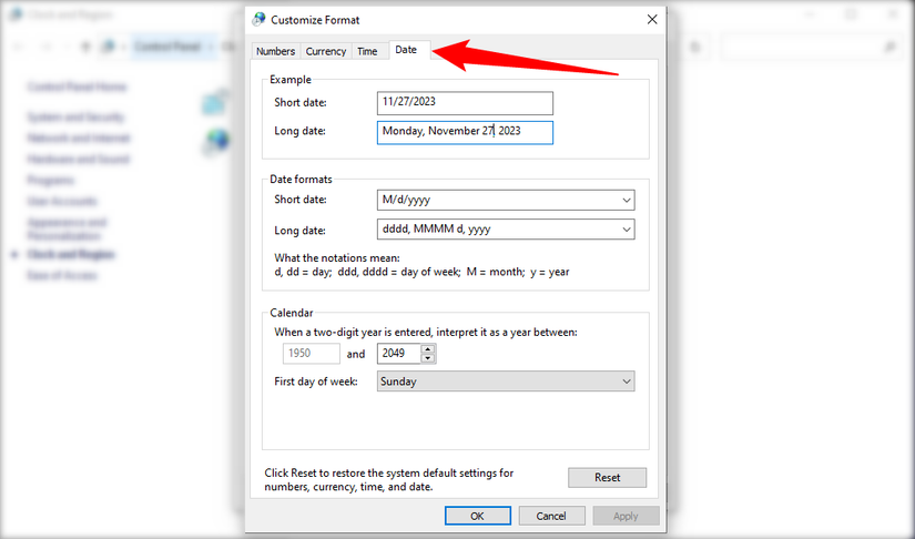 How to Change the Format of Dates and Times in Windows 10