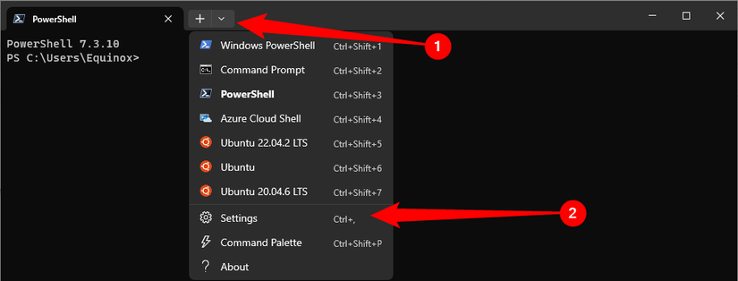 Open the Terminal Settings. 