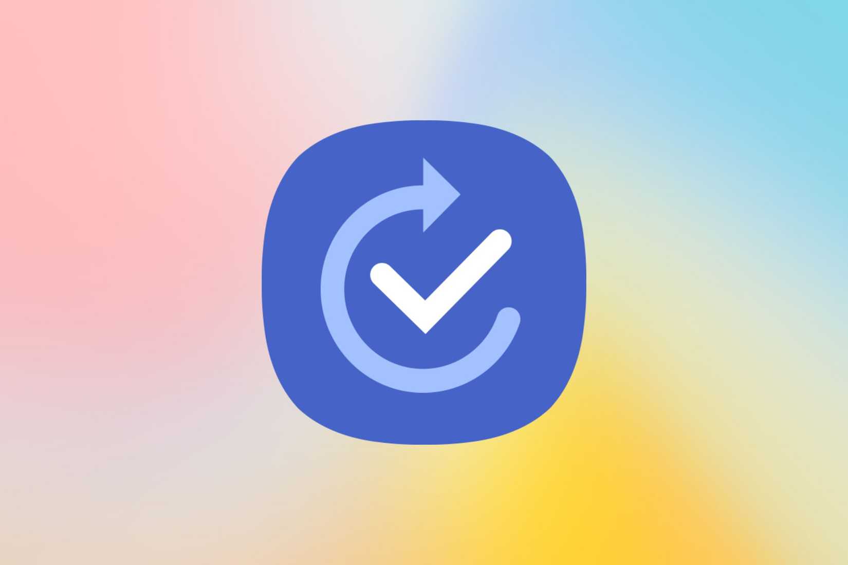 Samsung Modes and Routines icon over a colored background.