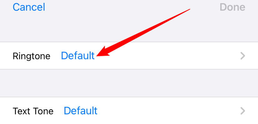 Tap "Ringtone" in the Edit window.