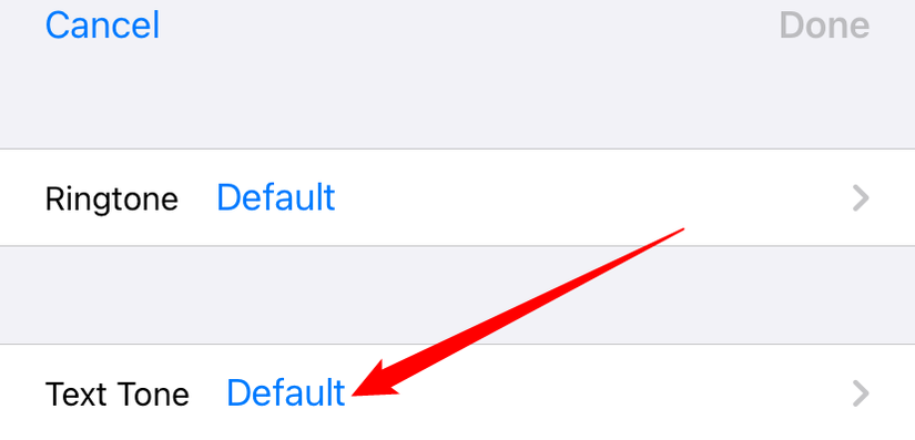 Tap "Text Tone" or "Default" next to "Text Tone."