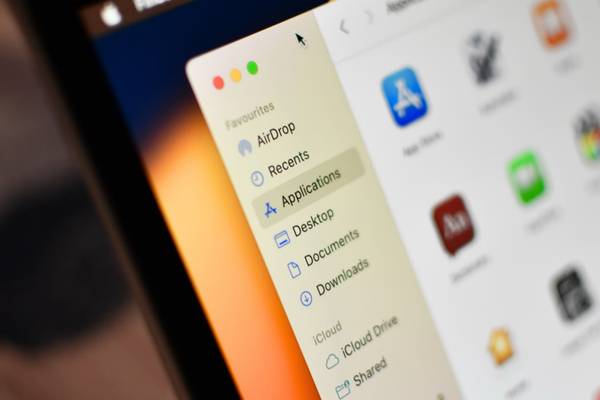 The apps panel in Finder in macOS