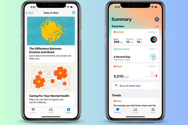 iPhone screenshots displaying Apple Health features.